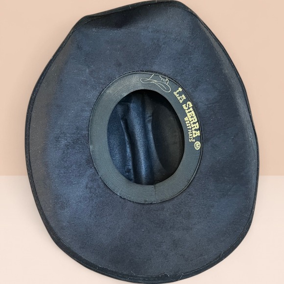 La Sierra West Hats Western Cowboy Hat Rodeo Vaquero Sombrero Equine Sz M Black - Picture 3 of 8